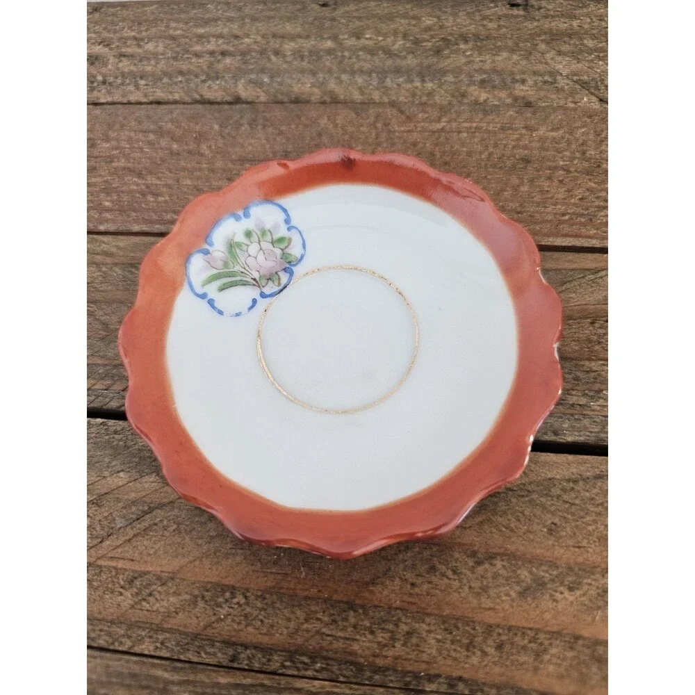 Vintage Miniature Cup And Saucer Floral Design Made In Occupied Japan